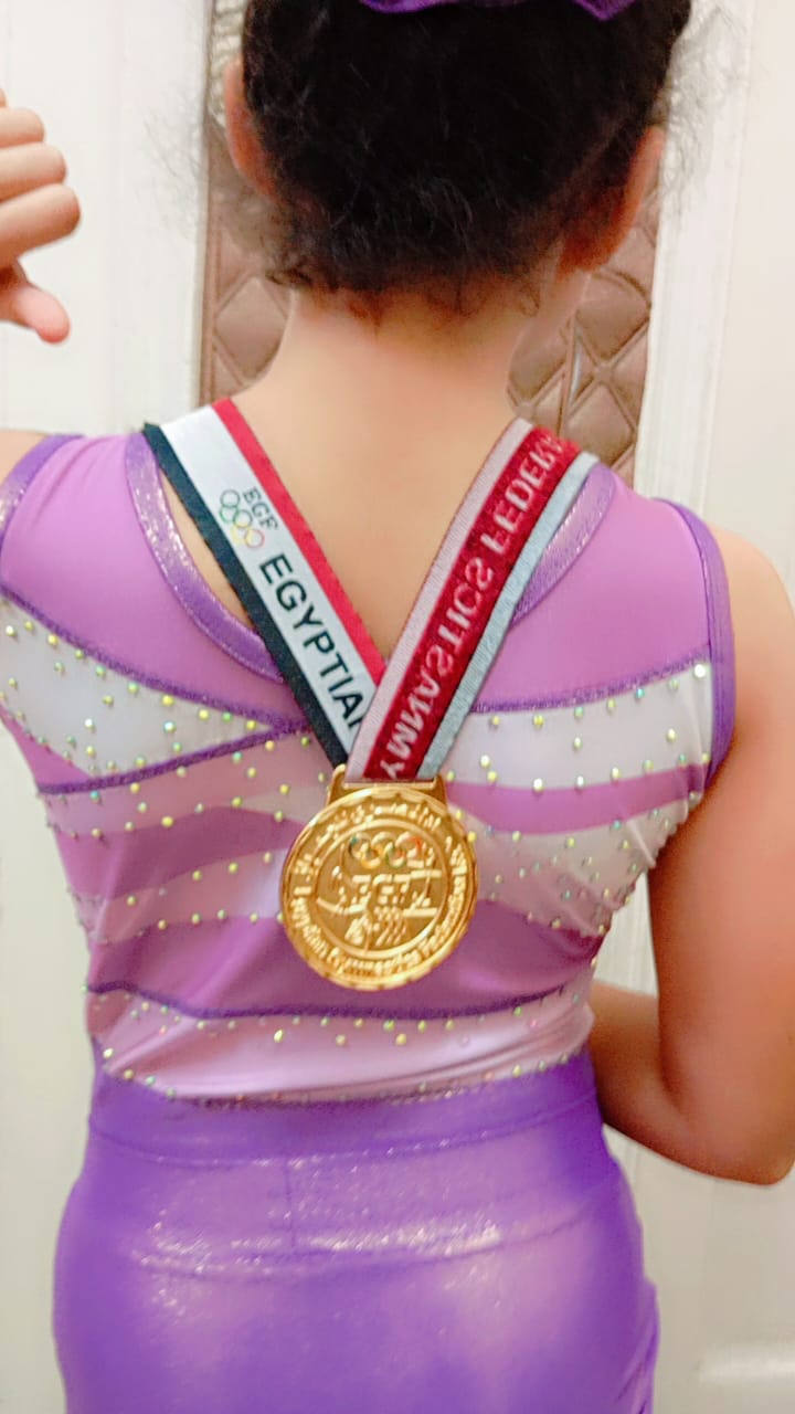 بيسان طارق تحصل على المركز الأول والميدالية الذهبية فى جمباز الترامبولين 