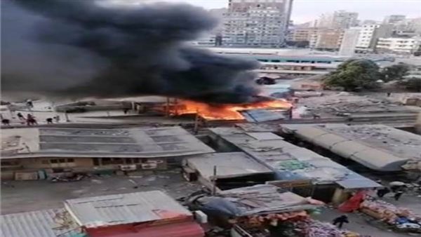 حريق بجوار محطة الزقازيق-