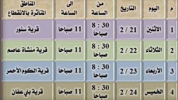 قطع الكهرباء عن 4