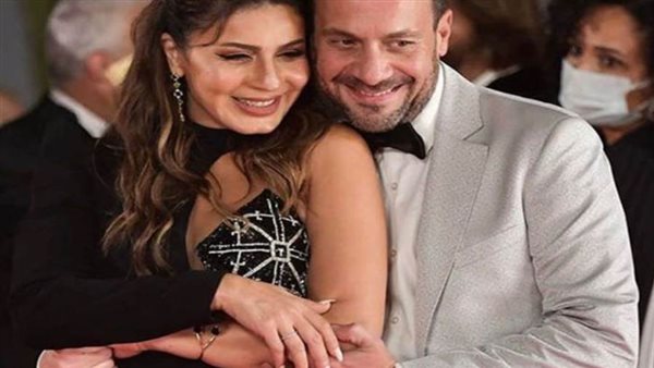 نجلاء بدر وزوجها/أرشيفية