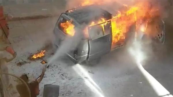 حريق داخل سيارة بالغربية