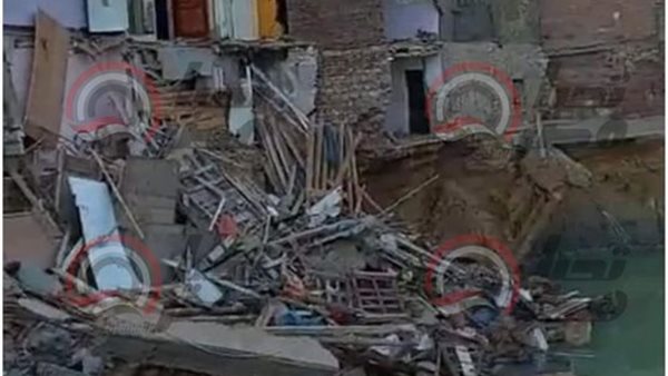 انهيار 3 منازل بحلوان