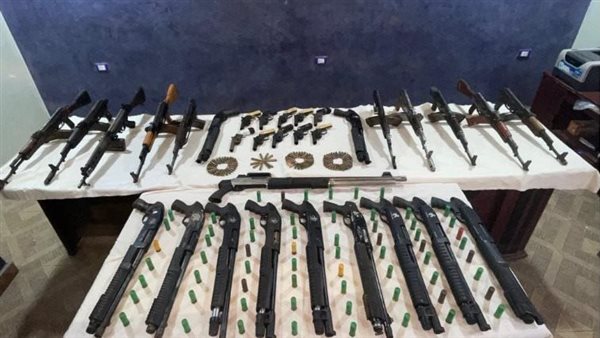 الاسلحة النارية المضبوطة