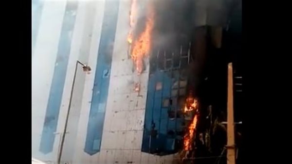 حريق فى بنك السودان