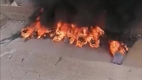 حريق جراج ترسا -