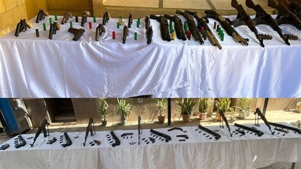 الاسلحة النارية المضبوطة