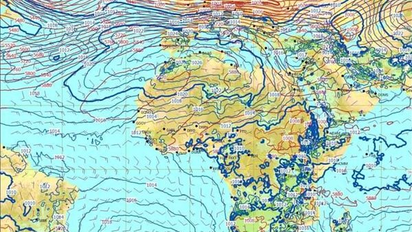 خريطة سقوط الأمطار