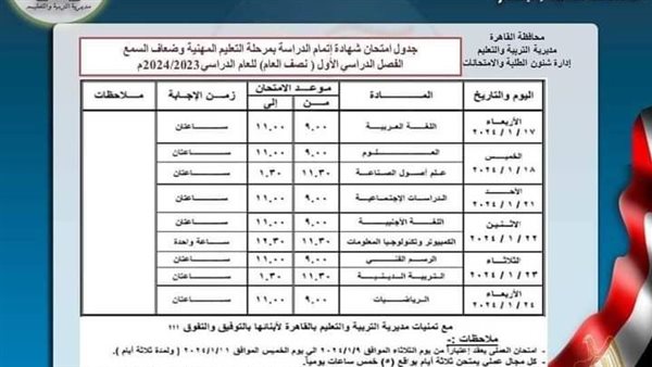 امتحانات الفصل الدراسي