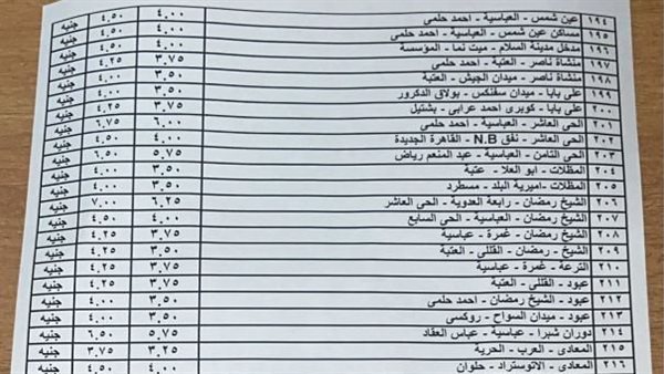 تعريفة الركوب الجديدة