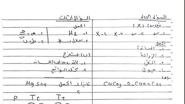 حل امتحان الهندسة