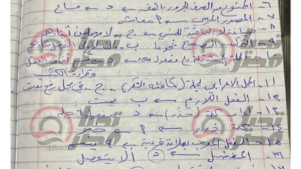 نموذج إجابة اللغة