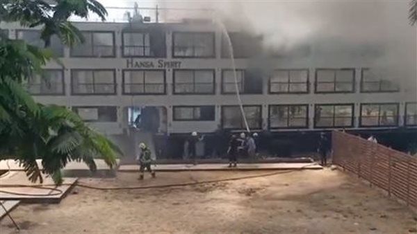 حريق مركب حلوان