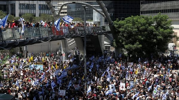 من المظاهرات في إسرائيل