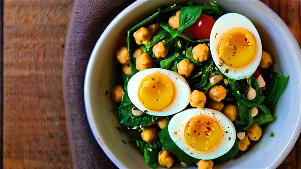 البيض مع الحمص