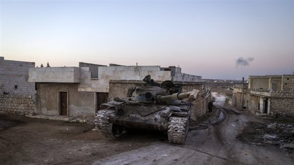 دبابة سورية مدمرة