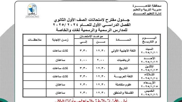 امتحانات الفصل الدراسي