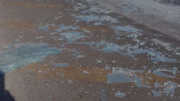 سقوط حمولة زجاج بالإسماعيلية