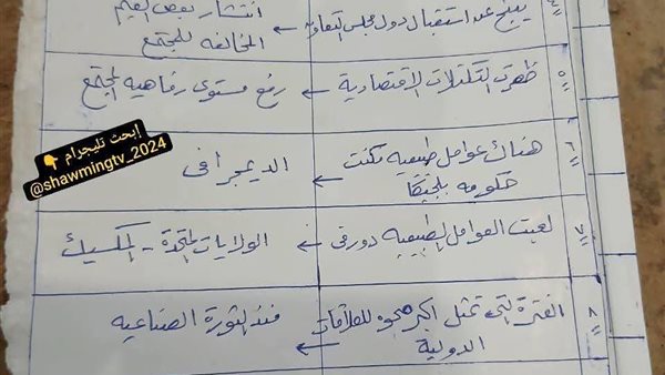 حل امتحان الجغرافيا