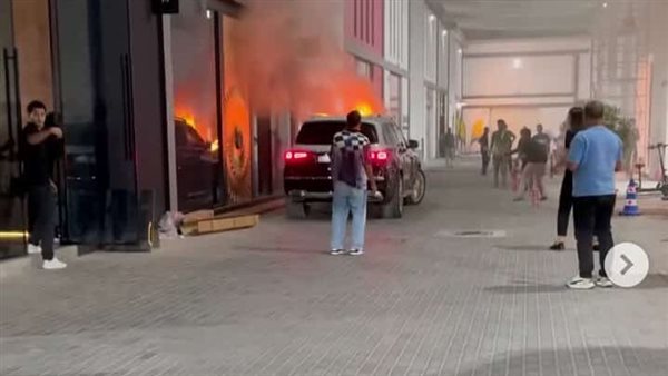 حريق سيارة أنس بوخش