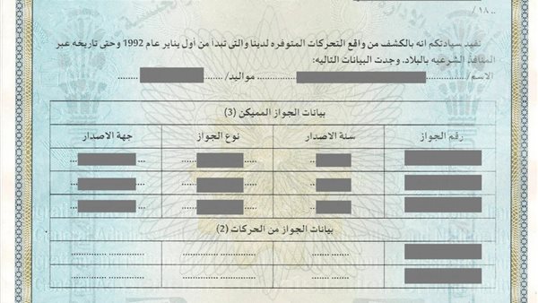 شهادة التحركات
