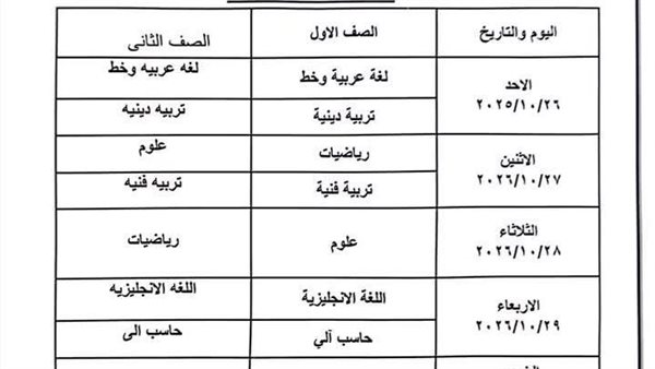 جدول امتحانات شهر