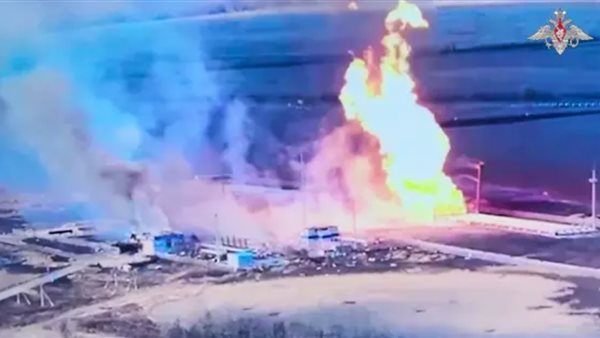 حريق في محطة طاقة