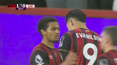 بورنموث ضد ليفربول.. إيفانيلسون يسجل الهدف الأول لـ بورنموث     