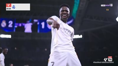 الريال ضد ريال سوسيداد.. فينيسيوس جونيور يسجل الهدف الثاني ل    