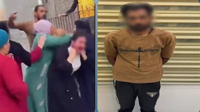 رجل يضرب زوجته    